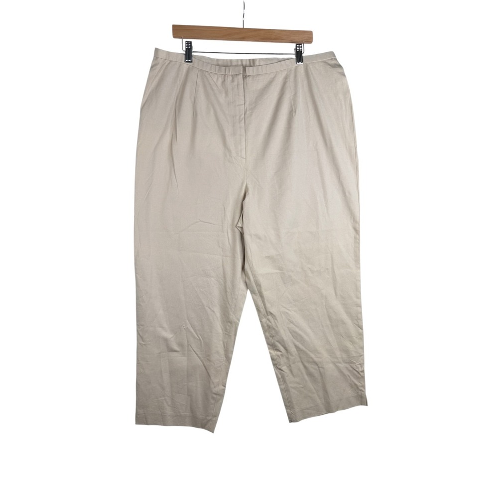 New INC International Concepts Side Zip Ankle Pants size 18W Light Cream